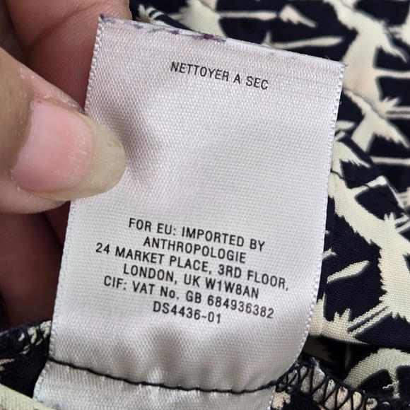 Maeve Women Dress Small‎ Beige Selva Bird Print Tunic Long Sleeve V Neck - Picture 12 of 12